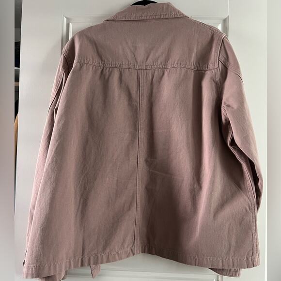 NWOT DownEast 100% Cotton Mauve Jacket Two Front Pockets Button Down Size XXL - Picture 10 of 11